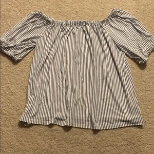 Loft - Striped Off-Shoulder Blouse